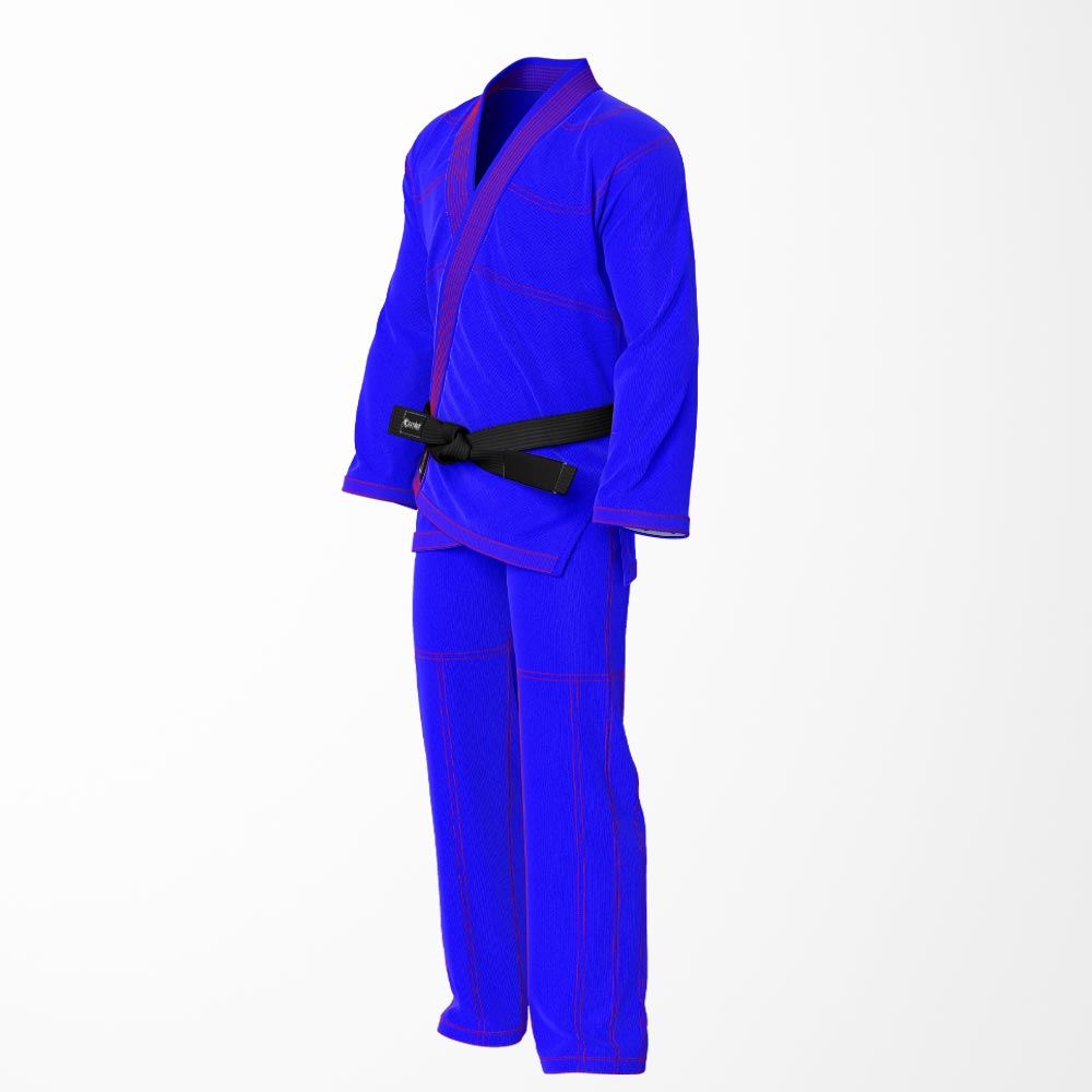 Combat Basic Blue with Red Stitching Brazilian Jiu Jitsu Gi (BJJ GI)