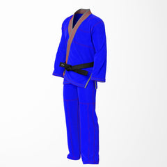 Combat Basic Blue with Red Stitching and Gray Lapel Brazilian Jiu Jitsu Gi (BJJ GI)