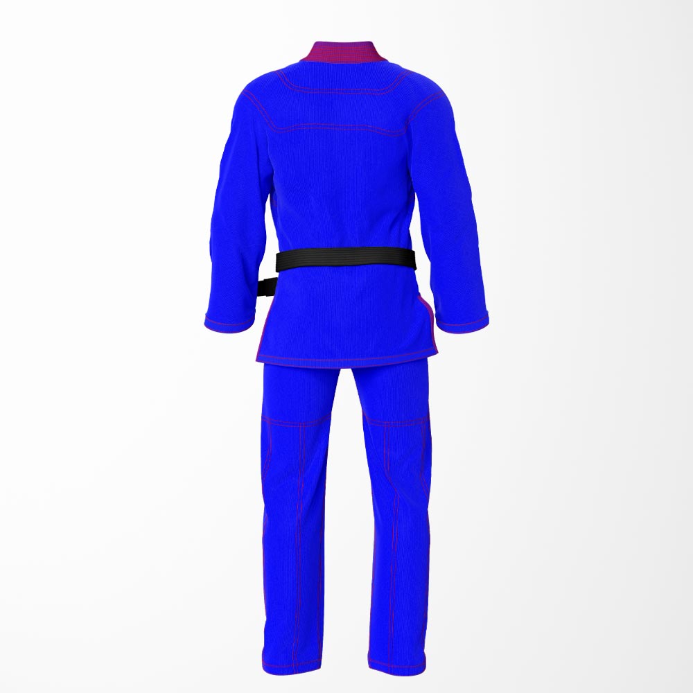 Combat Basic Blue with Red Stitching and Purpal Lapel Brazilian Jiu Jitsu Gi (BJJ GI)