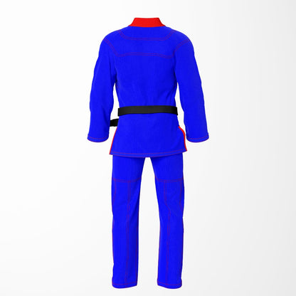 Combat Basic Blue with Red Stitching and Red Lapel Brazilian Jiu Jitsu Gi (BJJ GI)