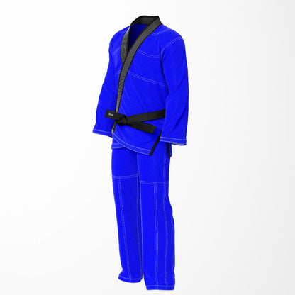 Combat Basic Blue with White Stitching and Black Lapel Brazilian Jiu Jitsu Gi (BJJ GI)