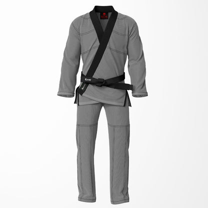 Combat Basic Gray with Black Stitching and Black Lapel Brazilian Jiu Jitsu Gi (BJJ GI)