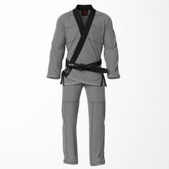 Combat Basic Gray with Black Stitching and Black Lapel Brazilian Jiu Jitsu Gi (BJJ GI)