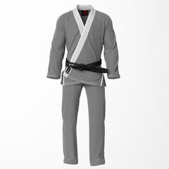 Combat Basic Gray with Gray Stitching and White Lapel Brazilian Jiu Jitsu Gi (BJJ GI)