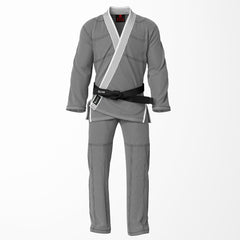 Combat Basic Gray with Black Stitching and White Lapel Brazilian Jiu Jitsu Gi (BJJ GI)
