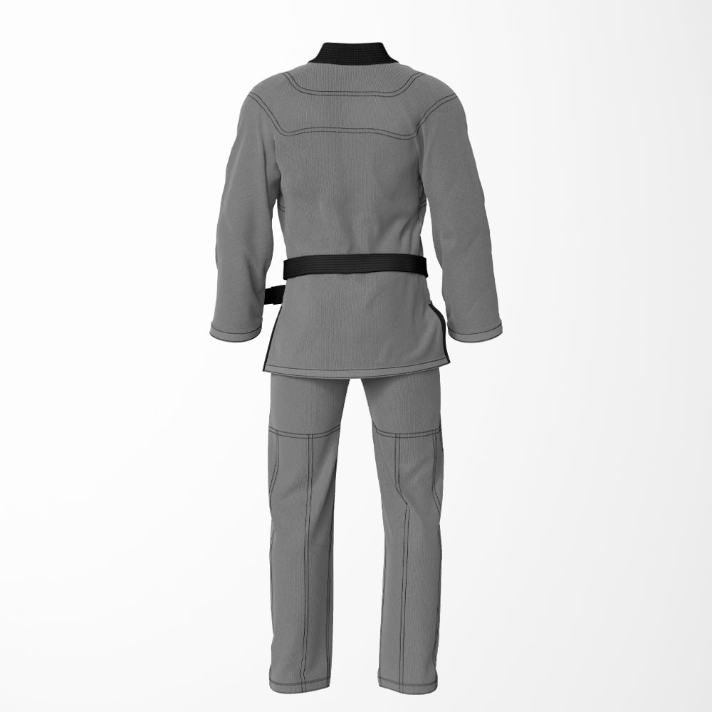 Combat Basic Gray with Black Stitching and Black Lapel Brazilian Jiu Jitsu Gi (BJJ GI)