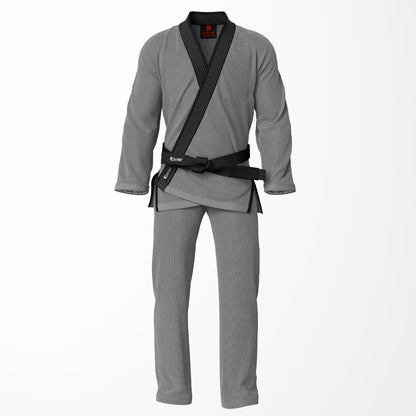 Combat Basic Gray with Gray Stitching and Black Lapel Brazilian Jiu Jitsu Gi (BJJ GI)