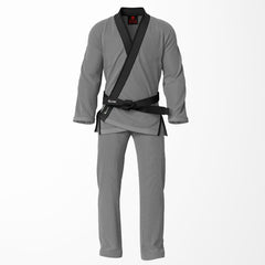 Combat Basic Gray with Gray Stitching and Black Lapel Brazilian Jiu Jitsu Gi (BJJ GI)