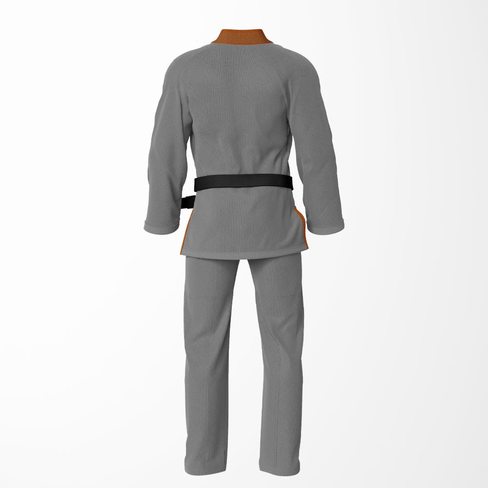 Combat Basic Gray with Gray Stitching and Brown Lapel Brazilian Jiu Jitsu Gi (BJJ GI)