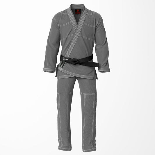 Combat Basic Gray with White Stitching Brazilian Jiu Jitsu Gi (BJJ GI)
