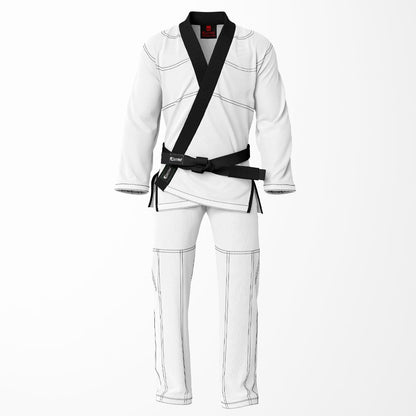 Combat Basic White with Black Stitching and Black Lapel Brazilian Jiu Jitsu Gi (BJJ GI)