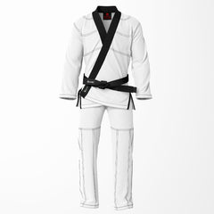 Combat Basic White with Black Stitching and Black Lapel Brazilian Jiu Jitsu Gi (BJJ GI)