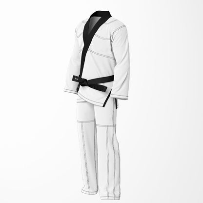 Combat Basic White with Black Stitching and Black Lapel Brazilian Jiu Jitsu Gi (BJJ GI)
