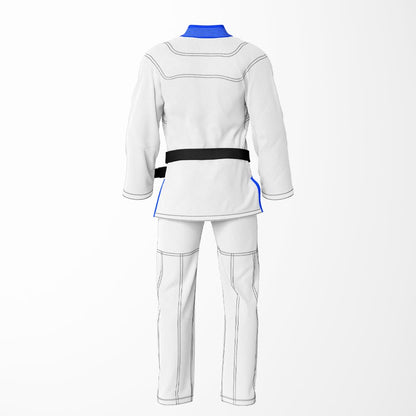 Combat Basic White with Black Stitching and Blue Lapel Brazilian Jiu Jitsu Gi (BJJ GI)
