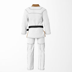 Combat Basic White with Black Stitching and Brown Lapel Brazilian Jiu Jitsu Gi (BJJ GI)