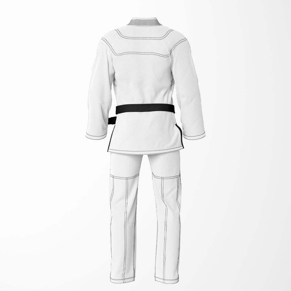 Combat Basic White with Black Stitching Brazilian Jiu Jitsu Gi (BJJ GI)