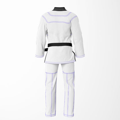 Combat Basic White with Blue Stitching and Black Lapel Brazilian Jiu Jitsu Gi (BJJ GI)