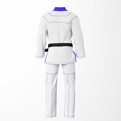 Combat Basic White with Blue Stitching Brazilian Jiu Jitsu Gi (BJJ GI)