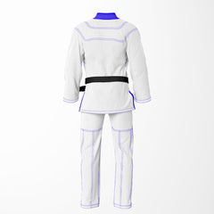 Combat Basic White with Blue Stitching and Blue Lapel Brazilian Jiu Jitsu Gi (BJJ GI)