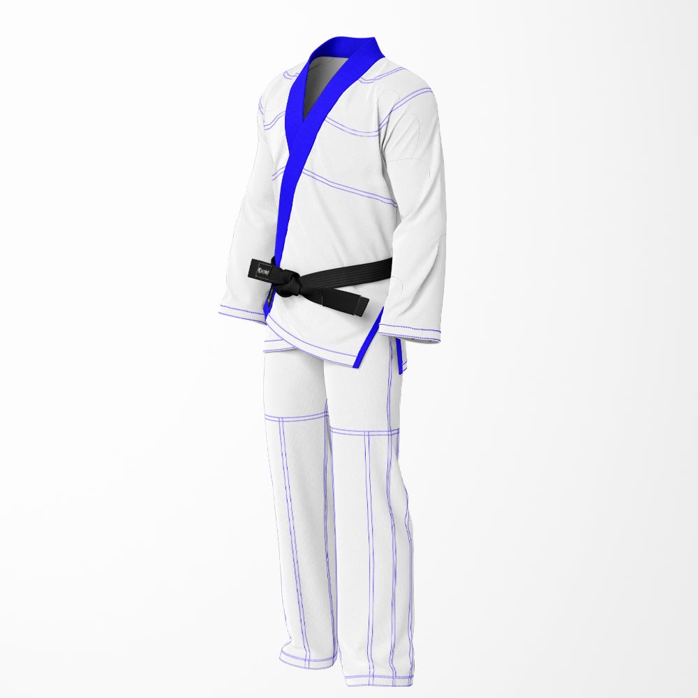 Combat Basic White with Blue Stitching Brazilian Jiu Jitsu Gi (BJJ GI)