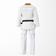 Combat Basic White with Blue Stitching and Brown Lapel Brazilian Jiu Jitsu Gi (BJJ GI)