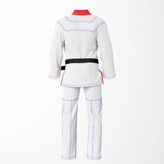 Combat Basic White with Blue Stitching and Red Lapel Brazilian Jiu Jitsu Gi (BJJ GI)