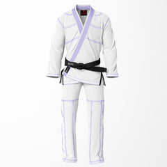Combat Basic White with white Stitching and white lapel Brazilian Jiu Jitsu Gi (BJJ GI)