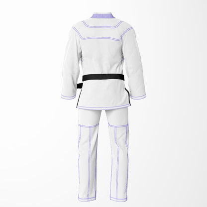Combat Basic White with white Stitching and white lapel Brazilian Jiu Jitsu Gi (BJJ GI)