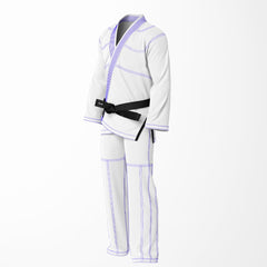 Combat Basic White with white Stitching and white lapel Brazilian Jiu Jitsu Gi (BJJ GI)