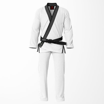 Combat Basic White with White Stitching and Black Lapel Brazilian Jiu Jitsu Gi (BJJ GI)