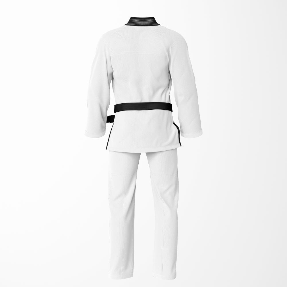 Combat Basic White with Gray Stitching and Black Lapel Brazilian Jiu Jitsu Gi (BJJ GI)
