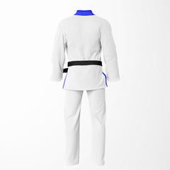 Combat Basic White with White Stitching and Blue Lapel Brazilian Jiu Jitsu Gi (BJJ GI)