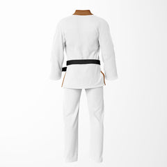 Combat Basic White with White Stitching and Brown Lapel Brazilian Jiu Jitsu Gi (BJJ GI)
