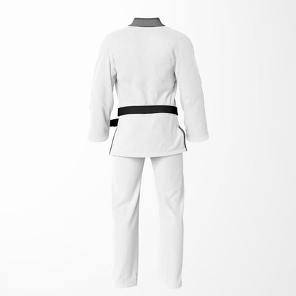 Combat Basic White with White Stitching and Gray Lapel Brazilian Jiu Jitsu Gi (BJJ GI)