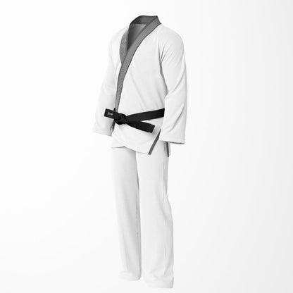 Combat Basic White with White Stitching and Gray Lapel Brazilian Jiu Jitsu Gi (BJJ GI)