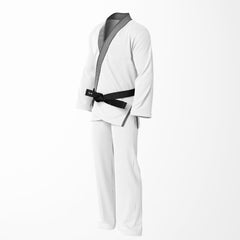 Combat Basic White with White Stitching and Gray Lapel Brazilian Jiu Jitsu Gi (BJJ GI)
