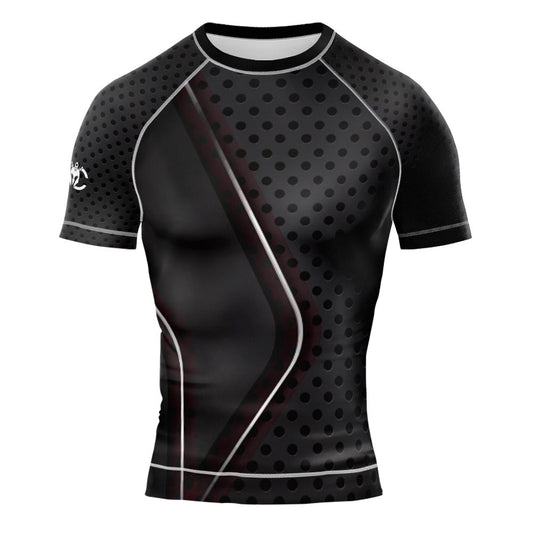 MMA Perforated Black Short Sleeve Rash Guard