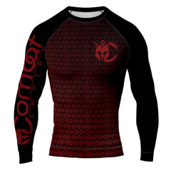 MMA Black with White Texture Long Sleeve Rash Guard