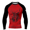 MMA Red Skull Long Sleeve Rash Guard