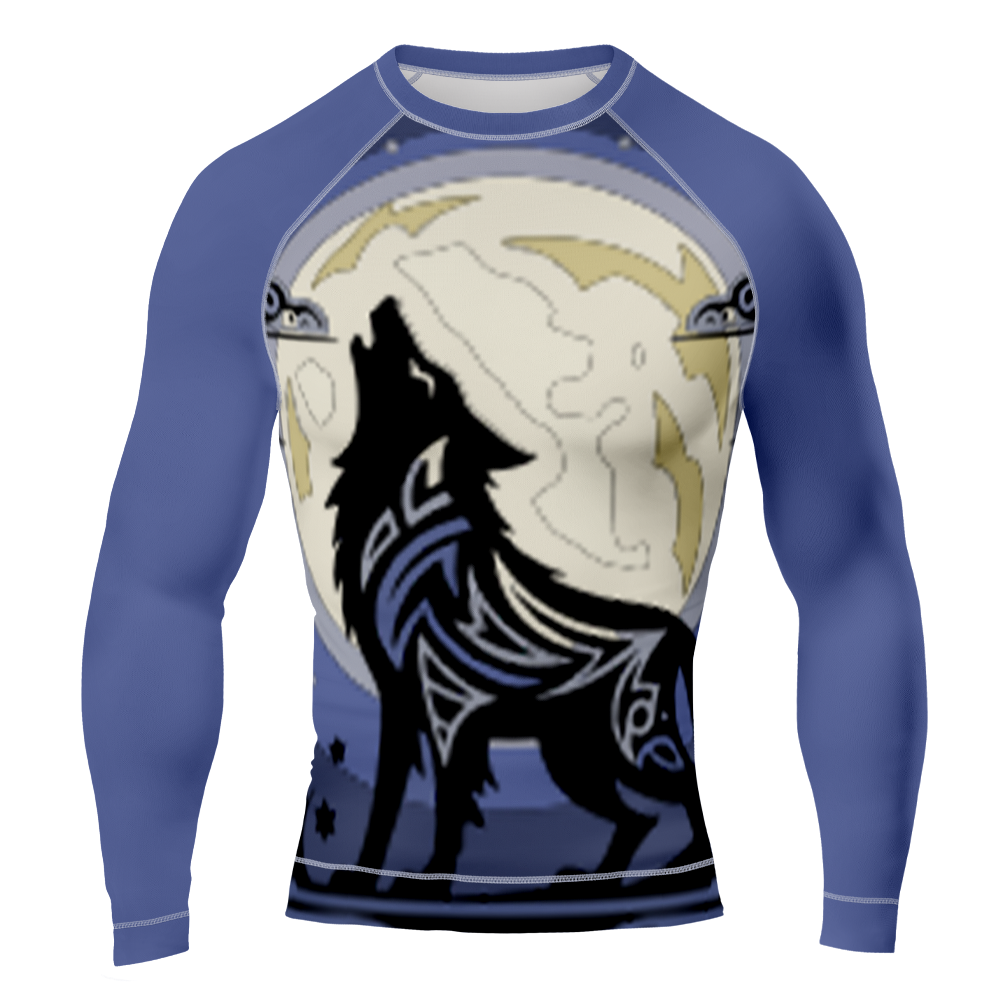 MMA Long Sleeve Black Wolf Rash Guard