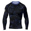 MMA Long Sleeve Blue Smoke Rash Guard