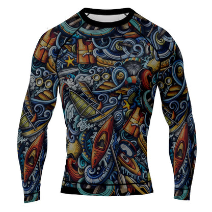MMA Tatto Style Long Sleeve Rash Guard
