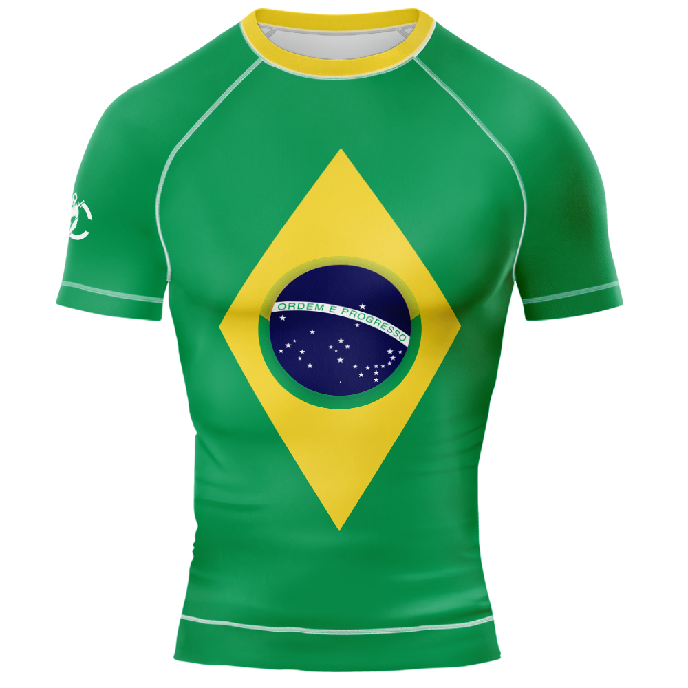 MMA BRAZILIAN PATRIOTIC SHORT SLEEVE RASH GUARD