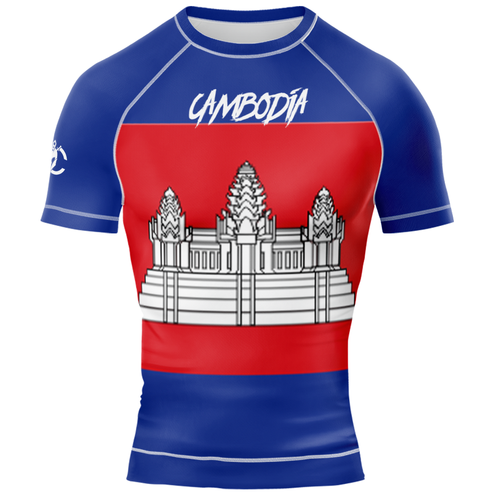 MMA CAMBODIA PATRIOTIC SHORT SLEEVE RASH GUARD