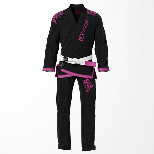 Contender Black Brazilian Jiu Jitsu Gi for Women - Floral Pink BJJ GI