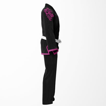 Contender Black Brazilian Jiu Jitsu Gi for Women - Floral Pink BJJ GI