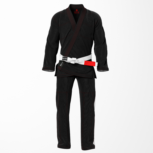 Combat Classic Black Brazilian Jiu Jitsu Gi with Red Threading