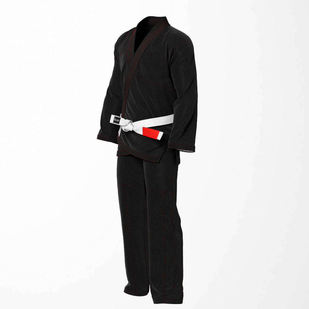 Combat Classic Black Brazilian Jiu Jitsu Gi with Red Threading