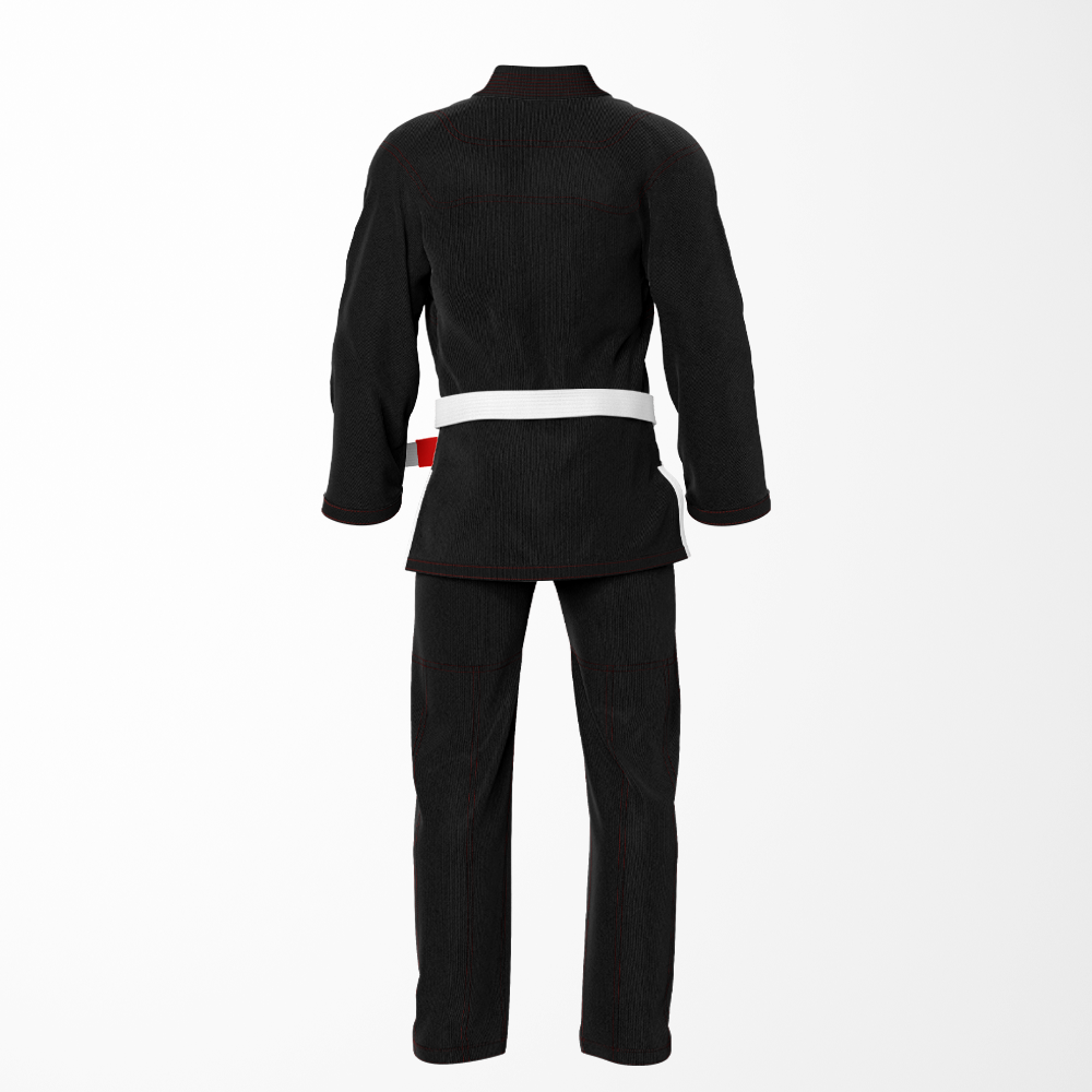 Combat Classic Black Brazilian Jiu Jitsu Gi with Red Threading