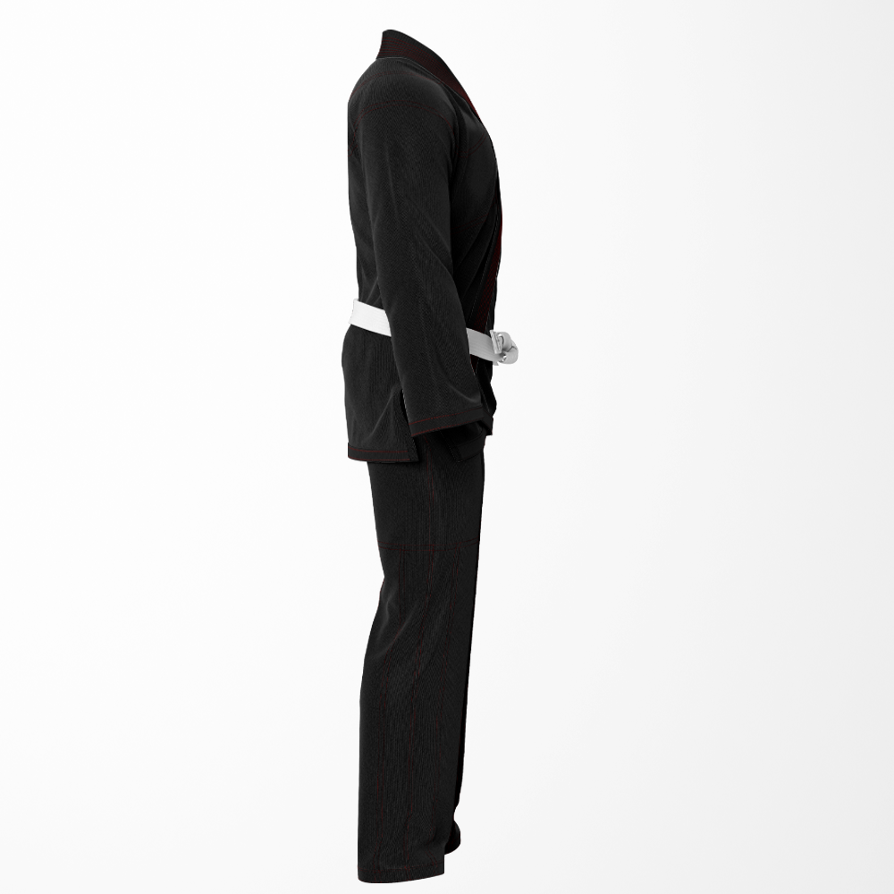 Combat Classic Black Brazilian Jiu Jitsu Gi with Red Threading